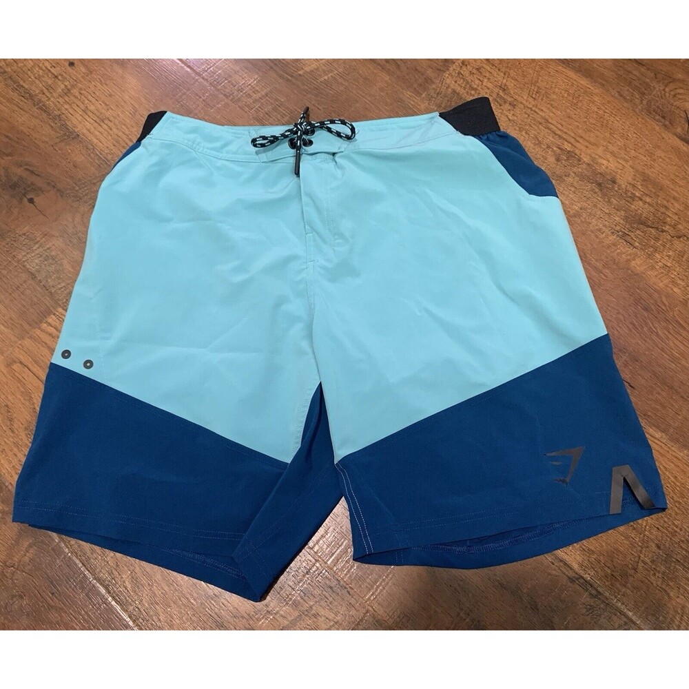 Gymshark Slim Fit Blue Mens Swim Board Shorts Size Large